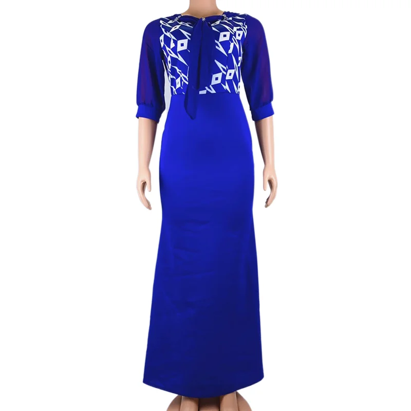 

New fashion elegant printed turkey african women office long party dresses, Customized color