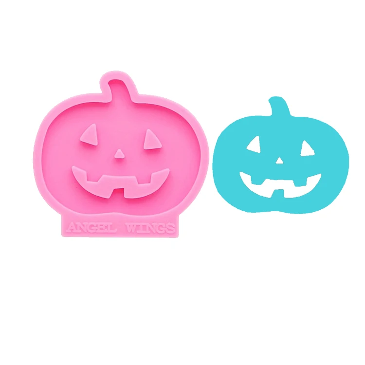 

S973 shiny silicone Halloween pumpkin keychain mold for resin craft, Random
