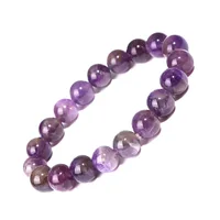 

Fashion Custom Natural Gemstone Amethyst Beads Bracelet 8mm Purple Crystal Gemstone Beads Stretch Bracelets for Girls
