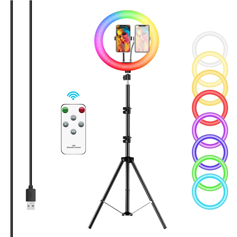 

Beauty ring light 12 inch Tiktok Youtube Video Photographic RGB Selfie Led Ring Light With Tripod Stand