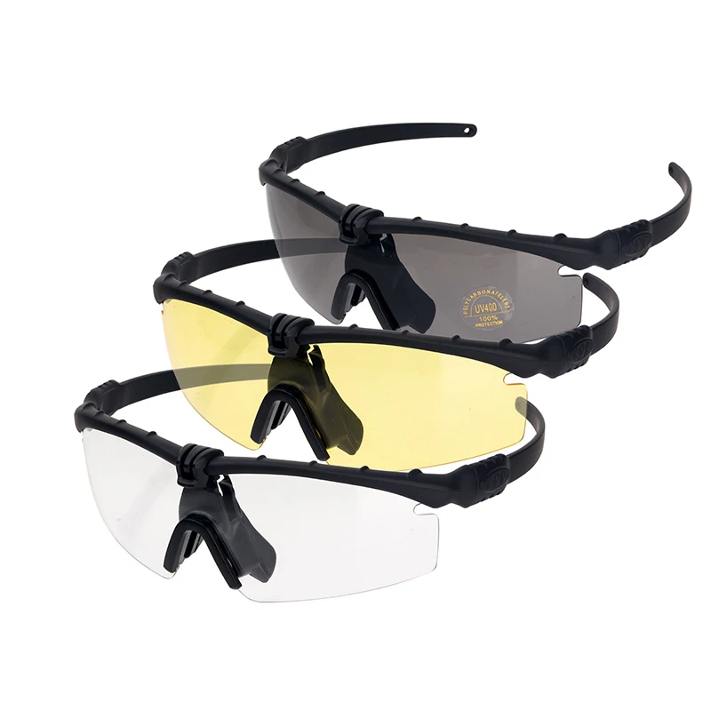 
Protective Eyes Glasses with Interchangeable Anti-Fog dustproof safety goggles Tactical Military Sunglasses 