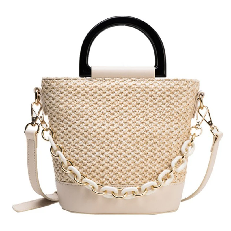 

Summer Straw Bag Beach Weave Bags For Women Handmade Crossbody Shoulder Bag