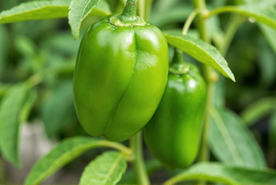 Close-up of ripe serrano peppers showing color variations from green to red