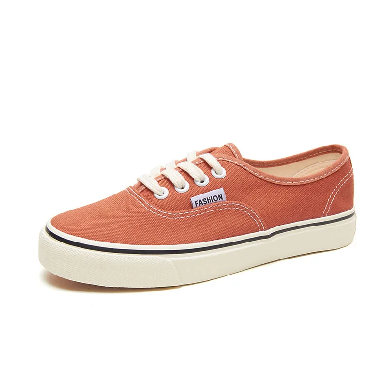 

Wholesale cheap canvas skateboard women's casual shoes, Orange or custom