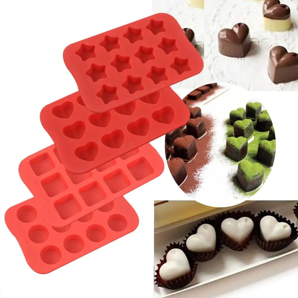 

Custom 12-Cavity Candy Different Shape 4-in-1 Silicone Baking Molds Chocolate Molds&Candy Molds, Customized color