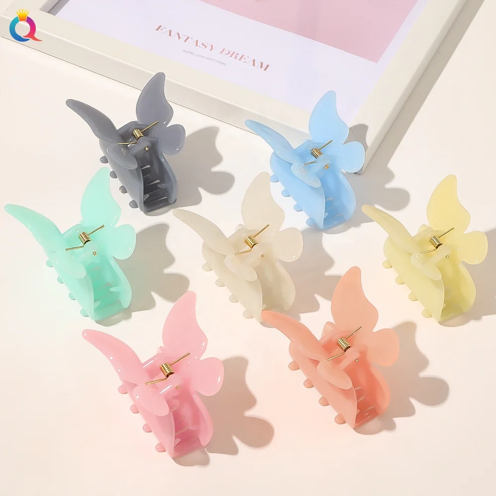 

butterfly shape hair claw clip pastel color hair claw woman hair accessories