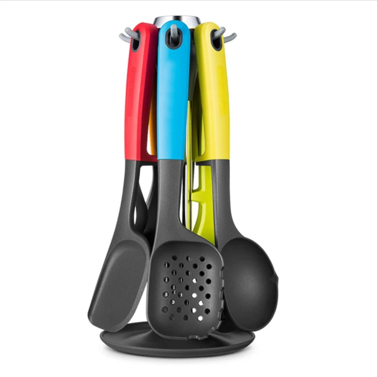 

7 Piece Kitchen Utensil with Holder Non-Stick Nylon Silicone Cooking Utensils, Kitchen Gadget Set