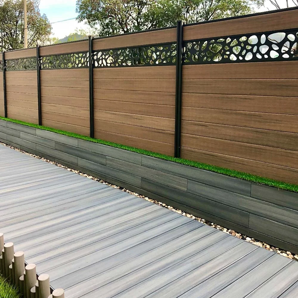 

UV protected composite wood fence panel outdoor fencing wpc garden fence