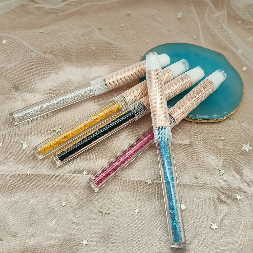 

Custom Logo Glitter Eyelash Cleaning Makeup Brush Luxury Crystal Handle Lash Wash Cleaning Brushes Lash Cleaning Applicator, Gold, rose gold, silver, shallow gold