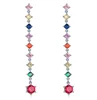 Long chandelier New Coming Luxury Stainless Steel Rainbow colorful hiphop CZ Fashion Jewelry Colorful Wedding Earrings