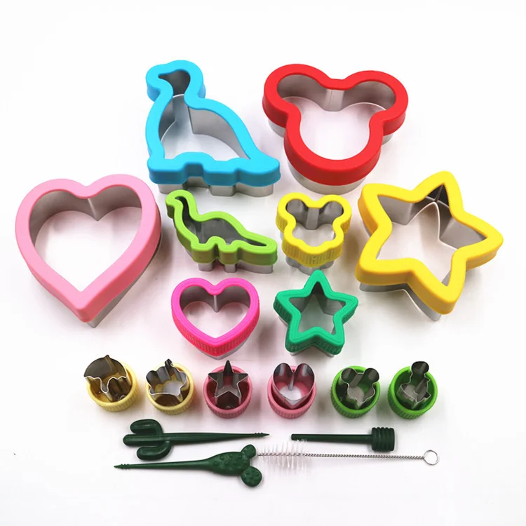 

High Quality 18pcs Stainless Steel Vegetable Fruit Cutter 16pcs Cake Tools Set and Protector Hand sandwich cutters