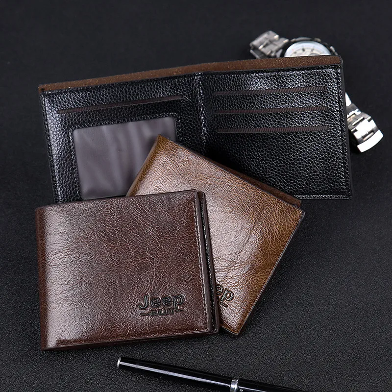 

Mens Blocking Bifold Wallet Soft Factory Cheaper PU Leather Brown Black Khaki Western, Customized