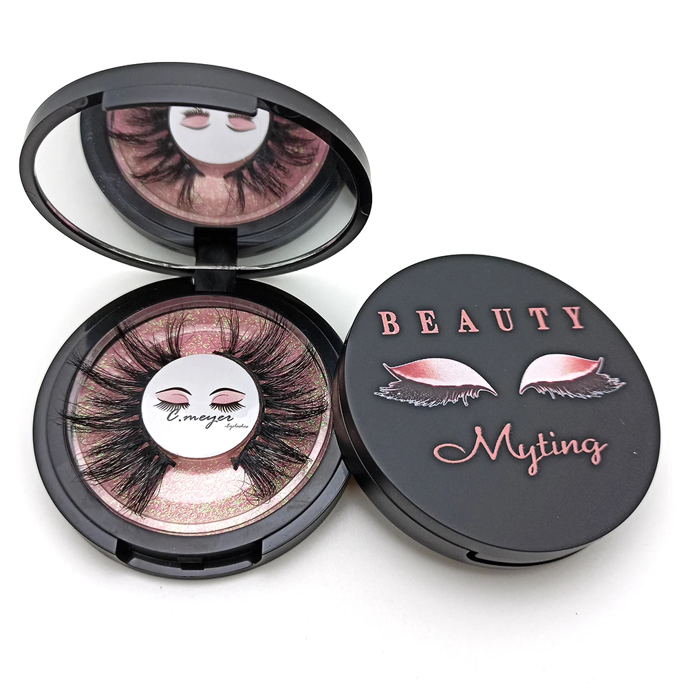 

Muting Wholesale Dramatic Long Mink Lashes 25Mm 100% Real Siberian Mink Fur False Eyelashes With Package, Natural black