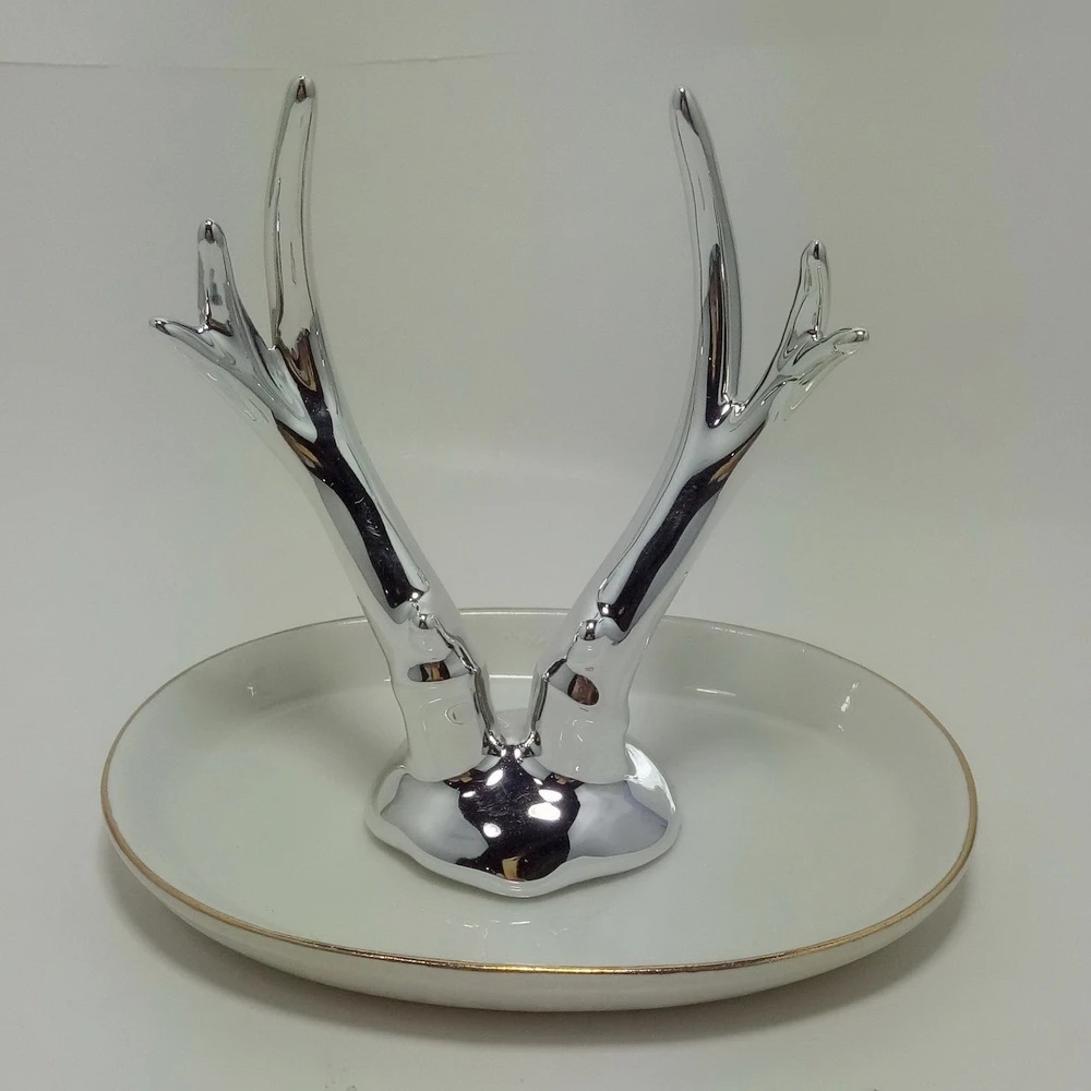 

Jewelry display rack ring holder trinket ceramic dishes tray Animal jewelry plate