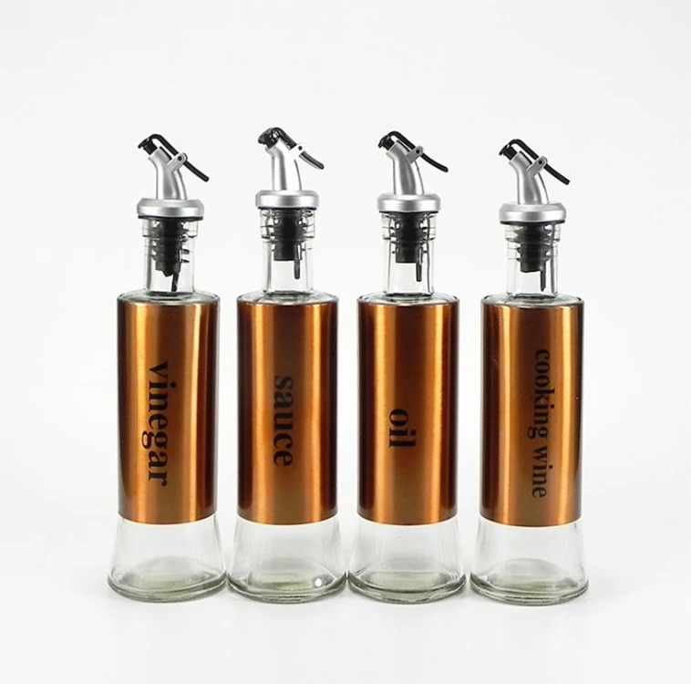 Kitchen Use Oil Containers Glass Oil And Vinegar Dispenser Bottle 300ml