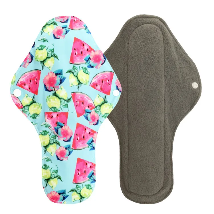 

Soft charcoal bamboo ladies' feminine pad women menstrual cloth pads reusable sanitary napkin pad in 18x30cm, More than 300 prints for pul