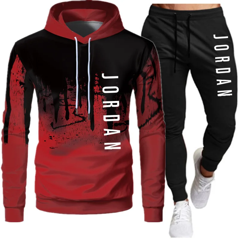 

Brand Clothing Men's Fashion Tracksuit Casual Sportsuit Men Hoodies Sweatshirts Sportswear Coat Pant Men Set