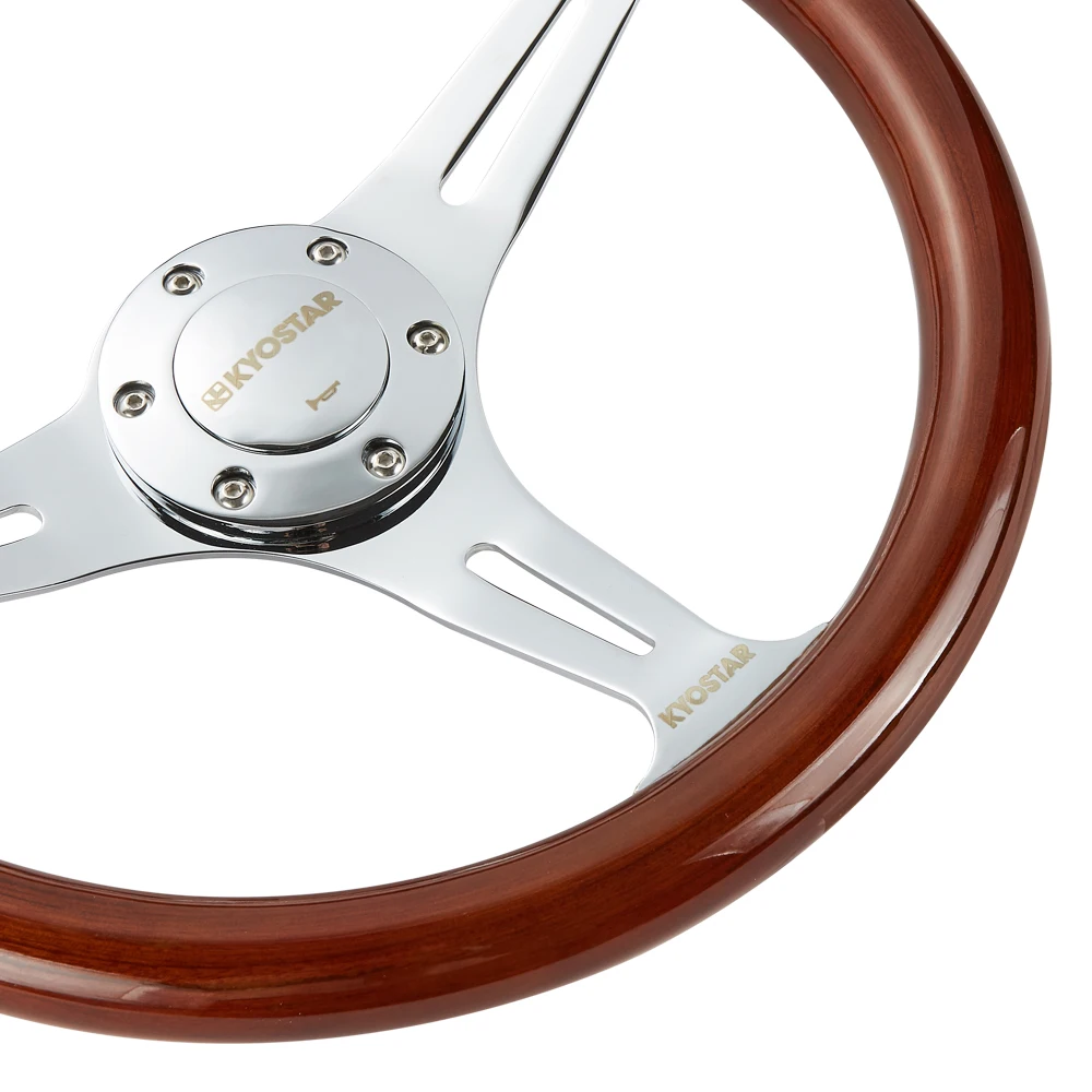 
KYOSTAR 350mm 6-Bolt Classic Wood Grain Steering Wheel 