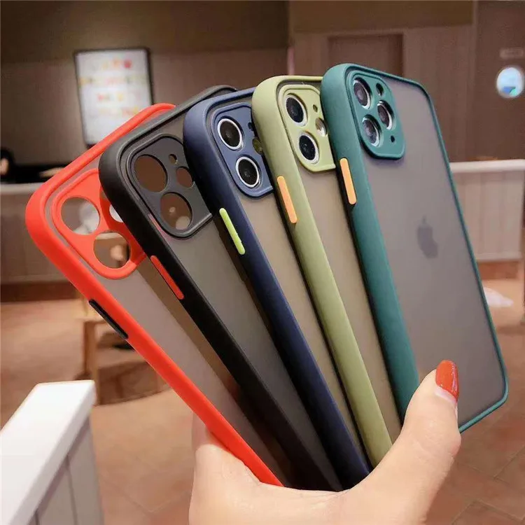 

camera protection skin matte soft tpu edge plastic hard Shockproof colorful phone case for Iphone 11 pro Max XS X XR back cover