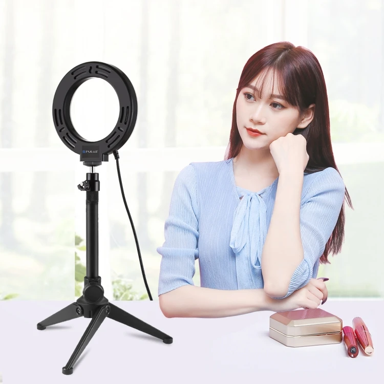 

Dropshipping Youtube Accessories PULUZ 4.7 inch 12cm LED Ring Vlogging Photography Desktop Tripod Video Lights