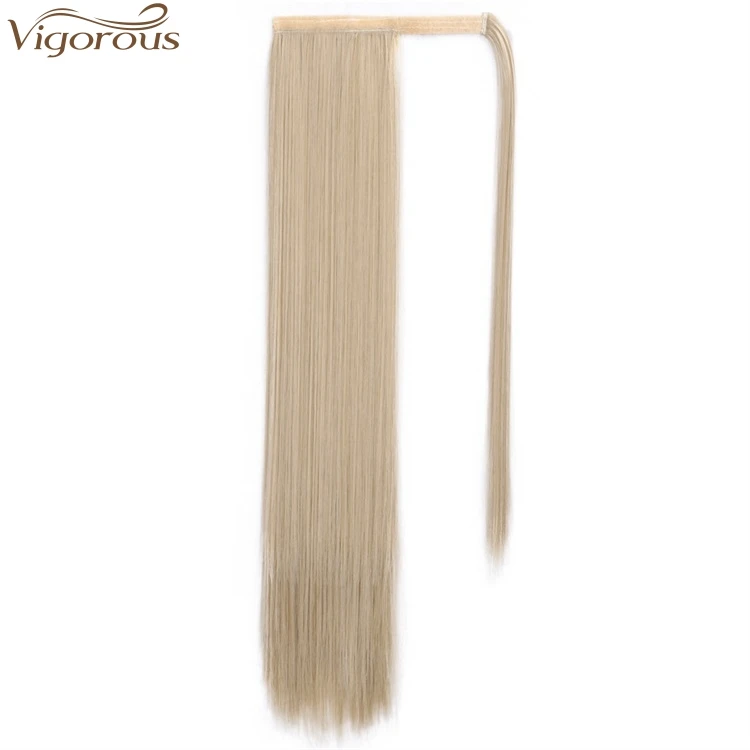 

Vigorous 24-613# Color Clip in Ponytail Extension Wrap Around Long Straight Hair Extension 22 inch Synthetic Hairpiece