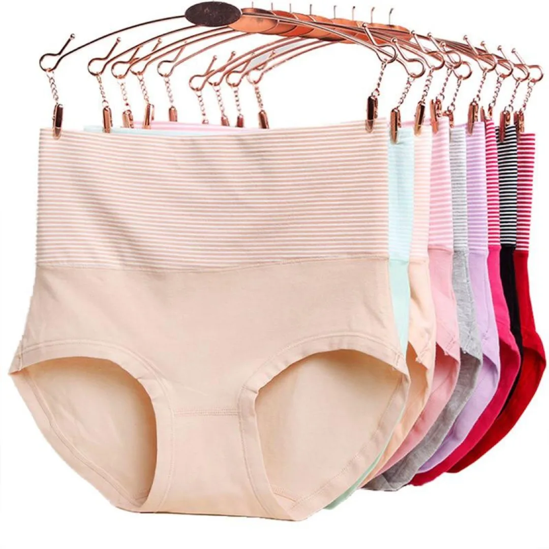 

Stripe High Waist Tummy Control Cotton Slimming Panty for Women