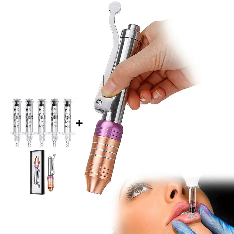 

Free ampoule High pressure gold hyaluronic acid gun lip pen injector free needle injection injectable pen for face dermal filler