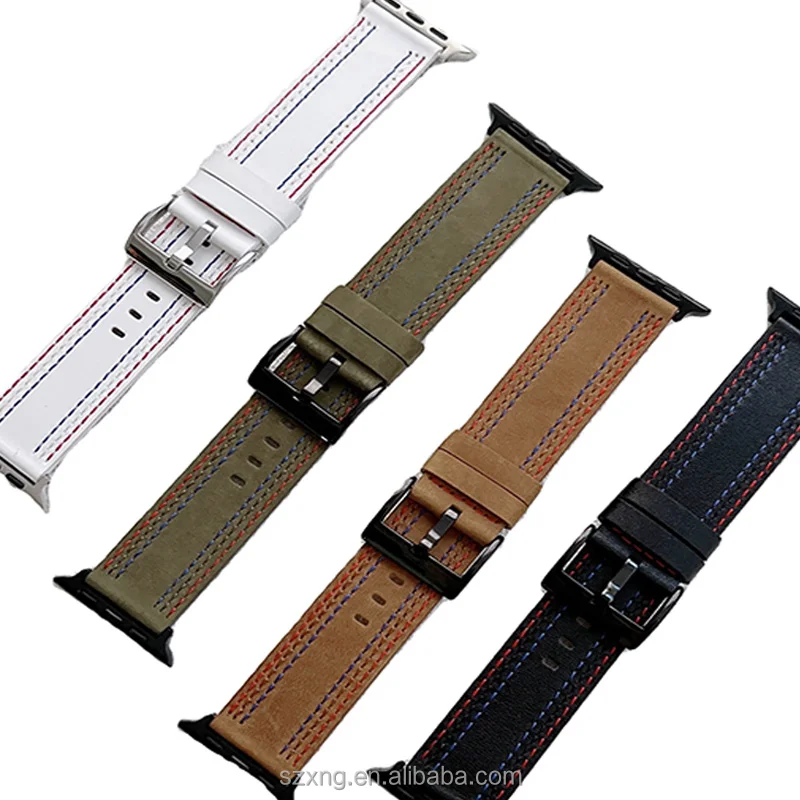 

luxury vintage retro watch bands for Apple iwatch Strap pu leather 38 40 42 44mm 45mm black leather designer iwatch band strap