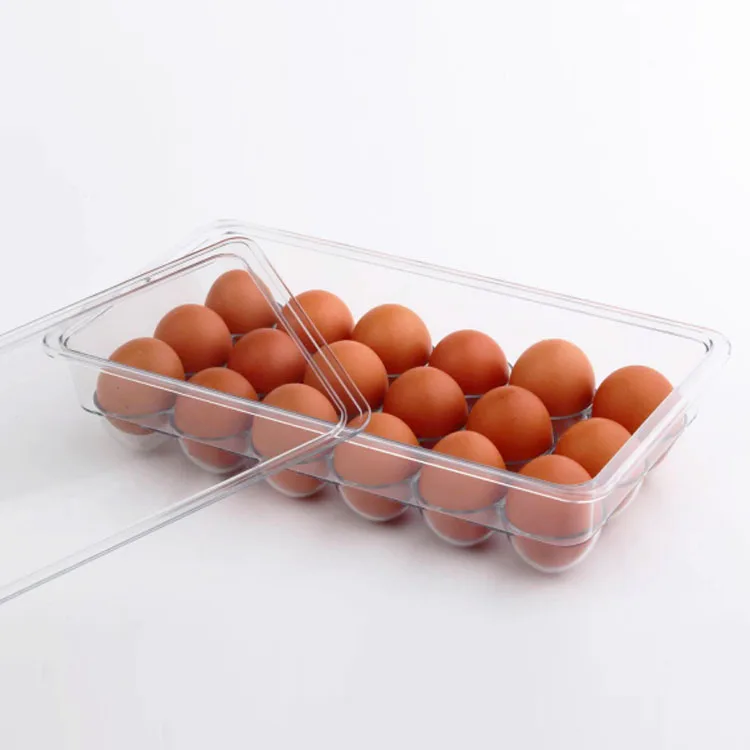 

Plastic Refrigerator Egg Holder Storage Holder Container Kitchen Egg Tray with Lid