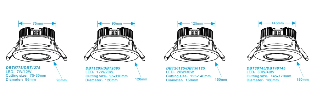 5 Year Warranty Triac Dimmable Downlights Bathroom IP54 Waterproof 12W LED Recessed Ceiling light
