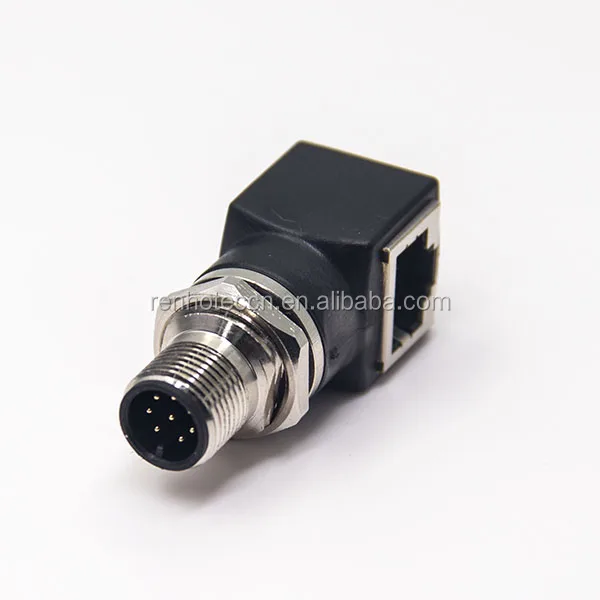 Socket M12d M12 8 Poles Socket M12 D Code For A X Coding 8pin 8 Pin Male To Rj45 ...