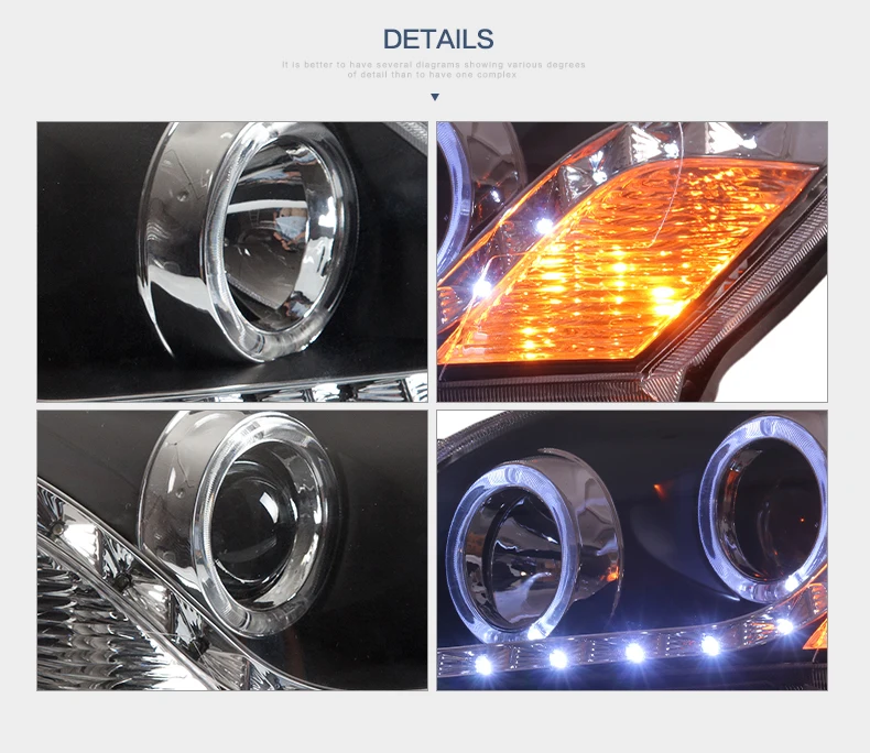 Vland manufacturer for car lamp VIOS headlights for 2008 2009 2010 2012  2013 for LED head lamp with turn signal+DRL