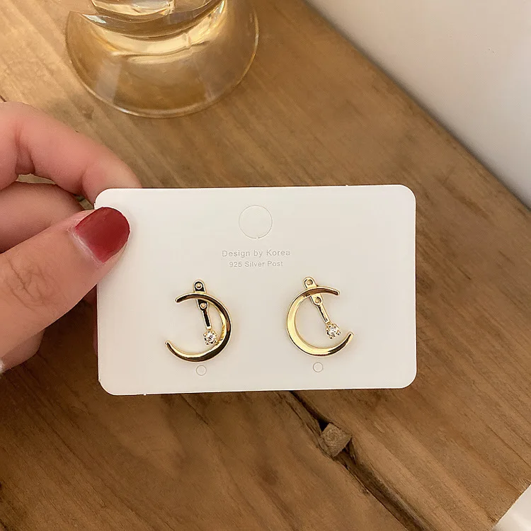 

2021 trendy jewelry fashion rhinestone earrings moon