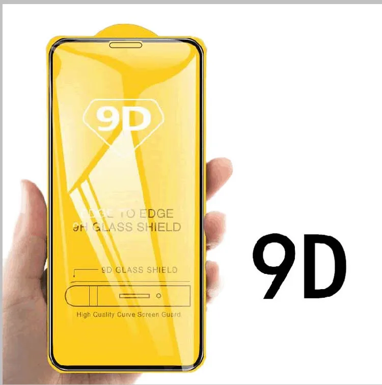 

Full glue clear transparent silk printing 9D phone toughened tempered glass screen protector for huawei mate 10 / mate10