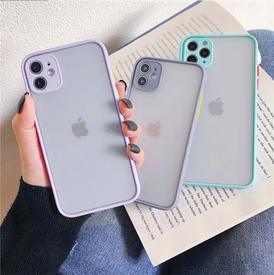 

Silicone Phone Case on For iPhone 12 11Pro X XR XS Max SE 2020 7 8 6S Plus Shockproof Protection Case Solid Color Back Cover, Multi colors