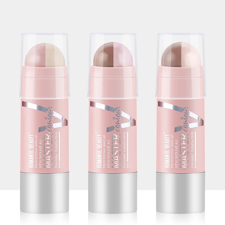 

Contour highlighter stick grooming face makeup custom 2 in 1 highlighter contour stick, As picture show