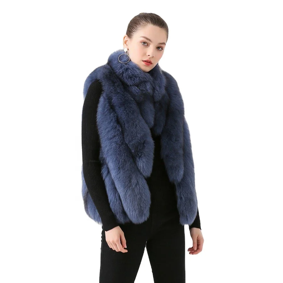 

QIUCHEN- QC19072 new arrival hot sale real fox fur coat natural fox fur vest women winter fur gilet short vest