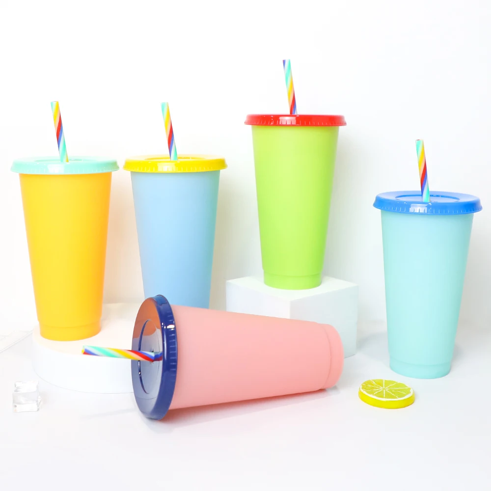 

Hot Sale Low Price Cold Juice Cup Changing Color Plastic Tumbler For Drinking, Customized