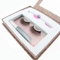

custom logo packaging box Magnetic eyeliner glue private label false Magnetic eyelashes kit with tweezers