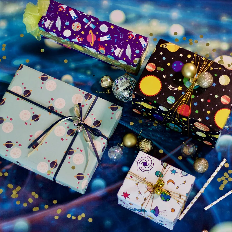 Space /& Planets Personalised Birthday Gift Wrapping Paper 3 Designs ADD NAME