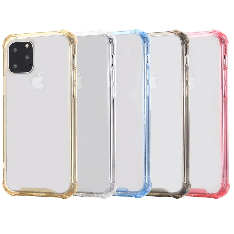 

For Iphone 12 Case,Transparent Acrylic Clear Shockproof Tpu Bumper Phone Case Back Cover For Iphone 12 Pro Max Fundas De Celular, Black, transparent, pink, light blue, light yellow