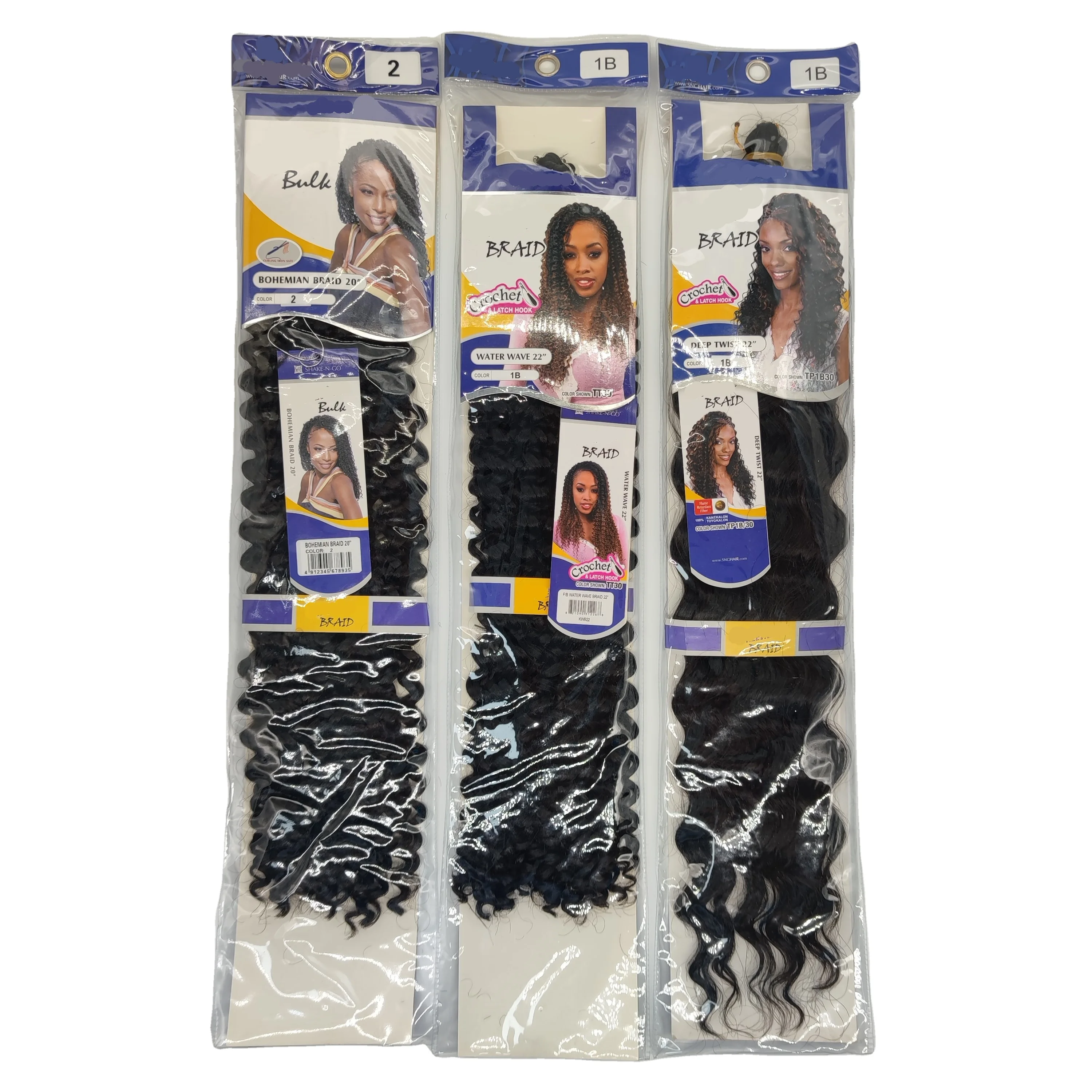 

Synthetic Freetress Braiding Hair Extension Bohemian water wave Crochet Hair Braids Water Wave Passion Twist Crochet Hair