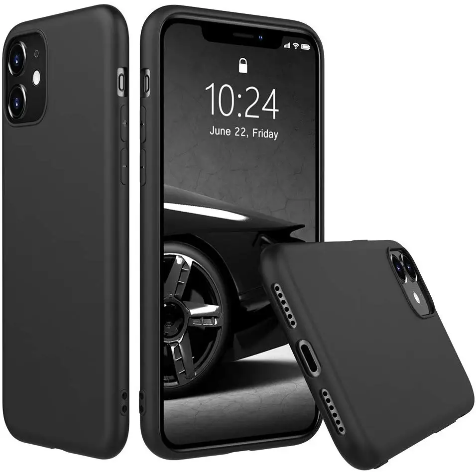 

Black TPU Cover Phone Case Matte Finish Slim Profile Phone Protectors for iPhone 11 6.1