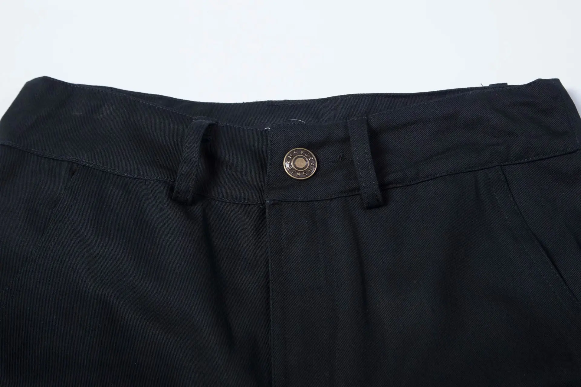 Vintage Ladies Black Cargo Pants Women Pockets Loose Pants Joggers