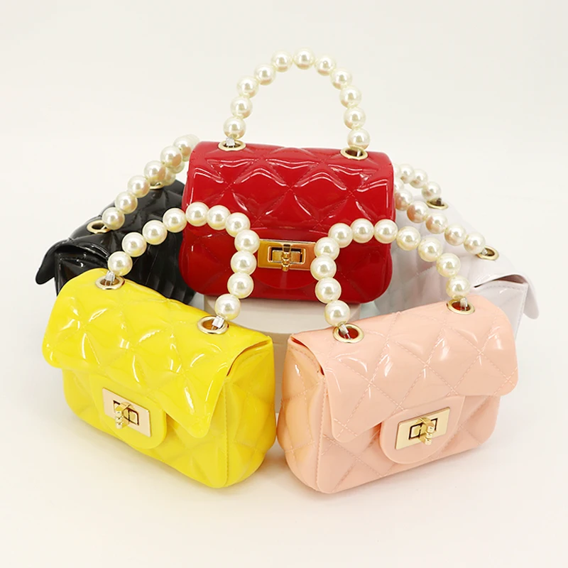 

2021 Summer New Rhombus Chain Bag For Women Mini Jelly Bag One Shoulder Messenger Children'S Handbag, Multi color
