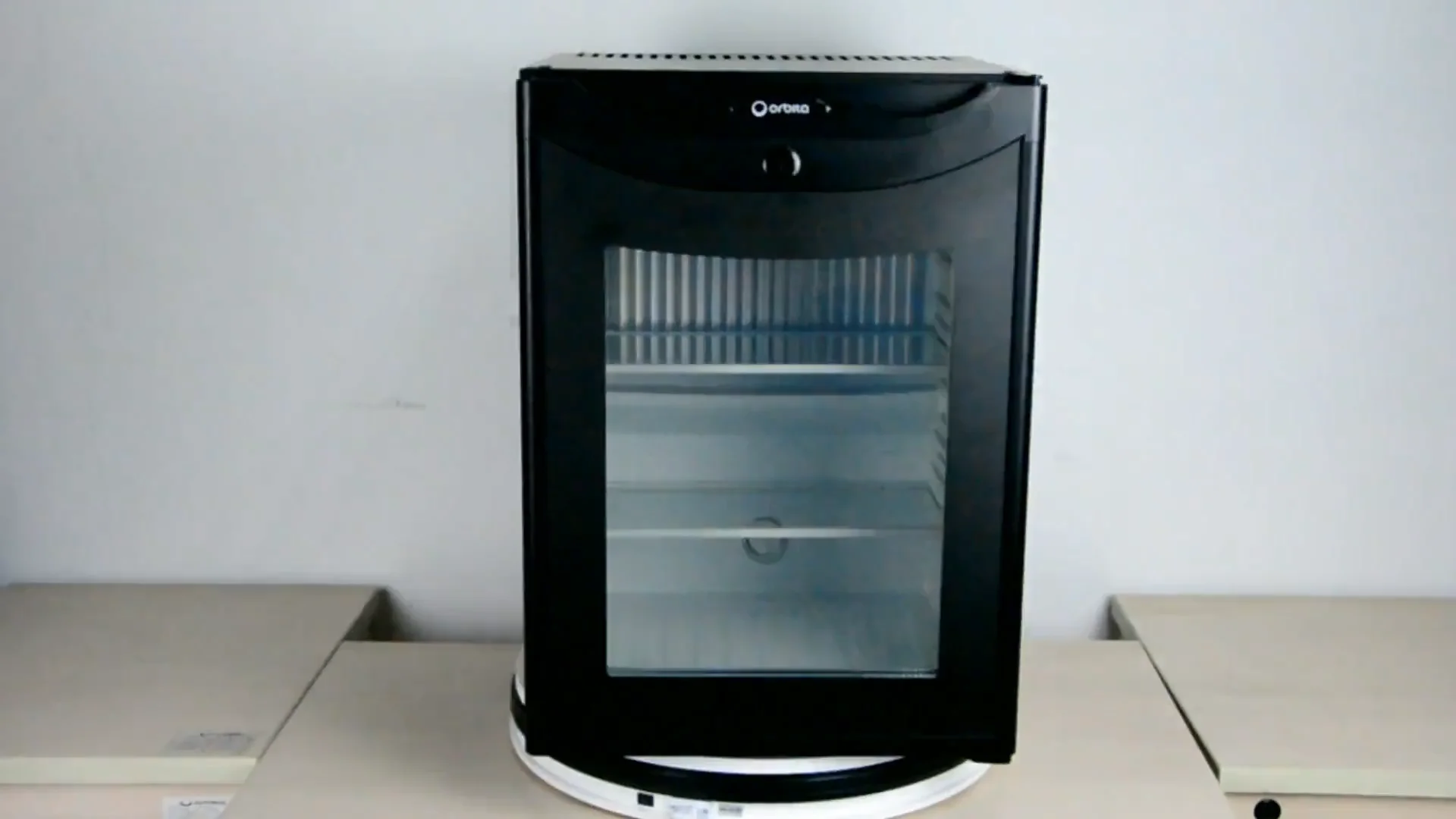 Orbita CE certified black door hotel absorption mini fridge, noiseless