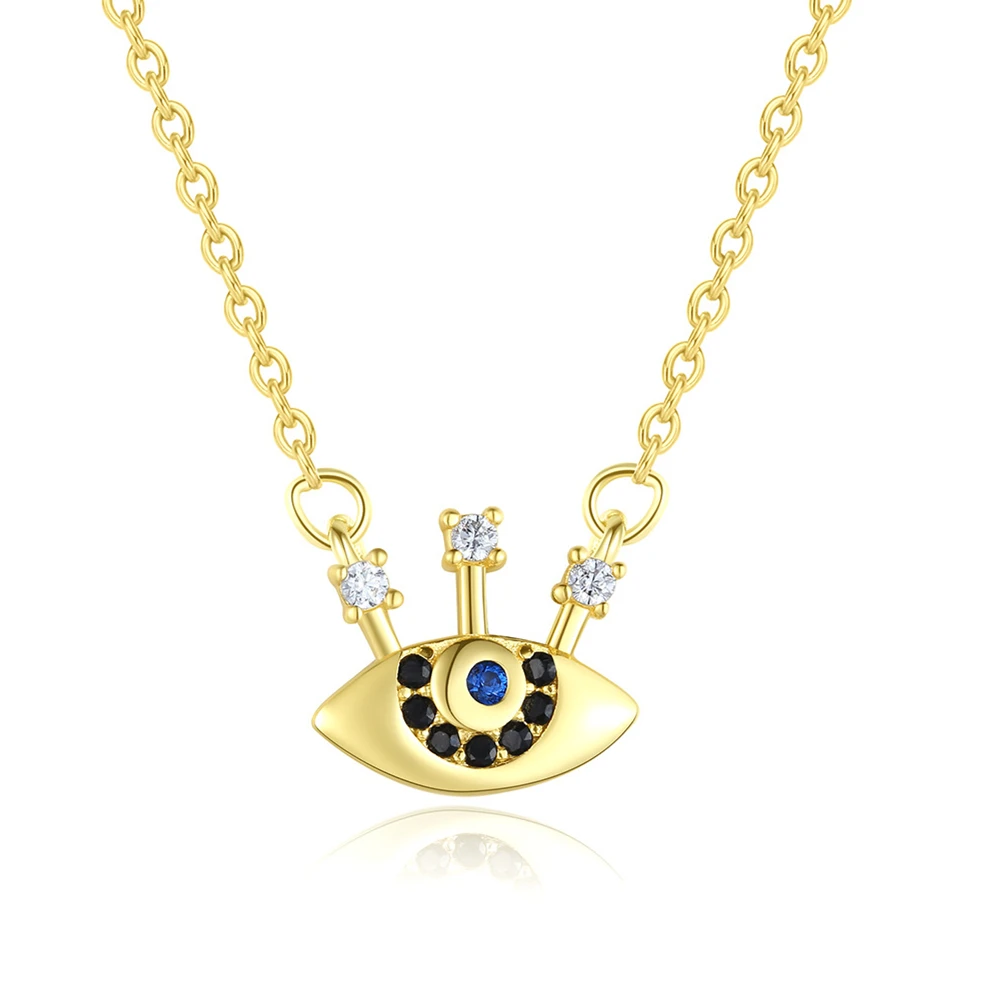 

Daidan Multicolor Zircon 14K Gold Plated Chain Jwelery Women 925 Sterling Silver Evil Eye Necklaces