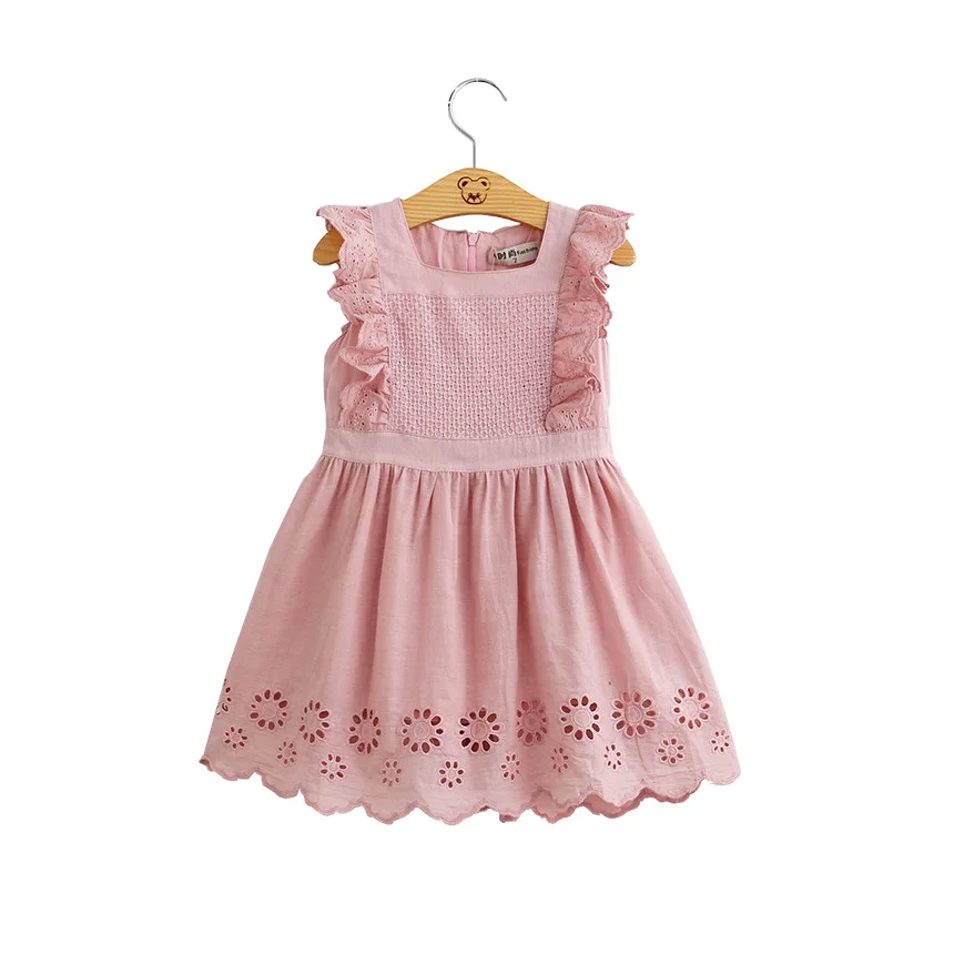 

Girls dress cotton hollow vest skirt summer princess dress