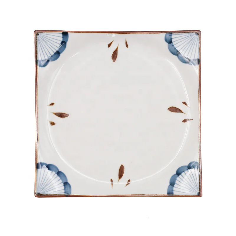 

Japanese Style Porcelain Creamic Square Plate Tablwares, White color