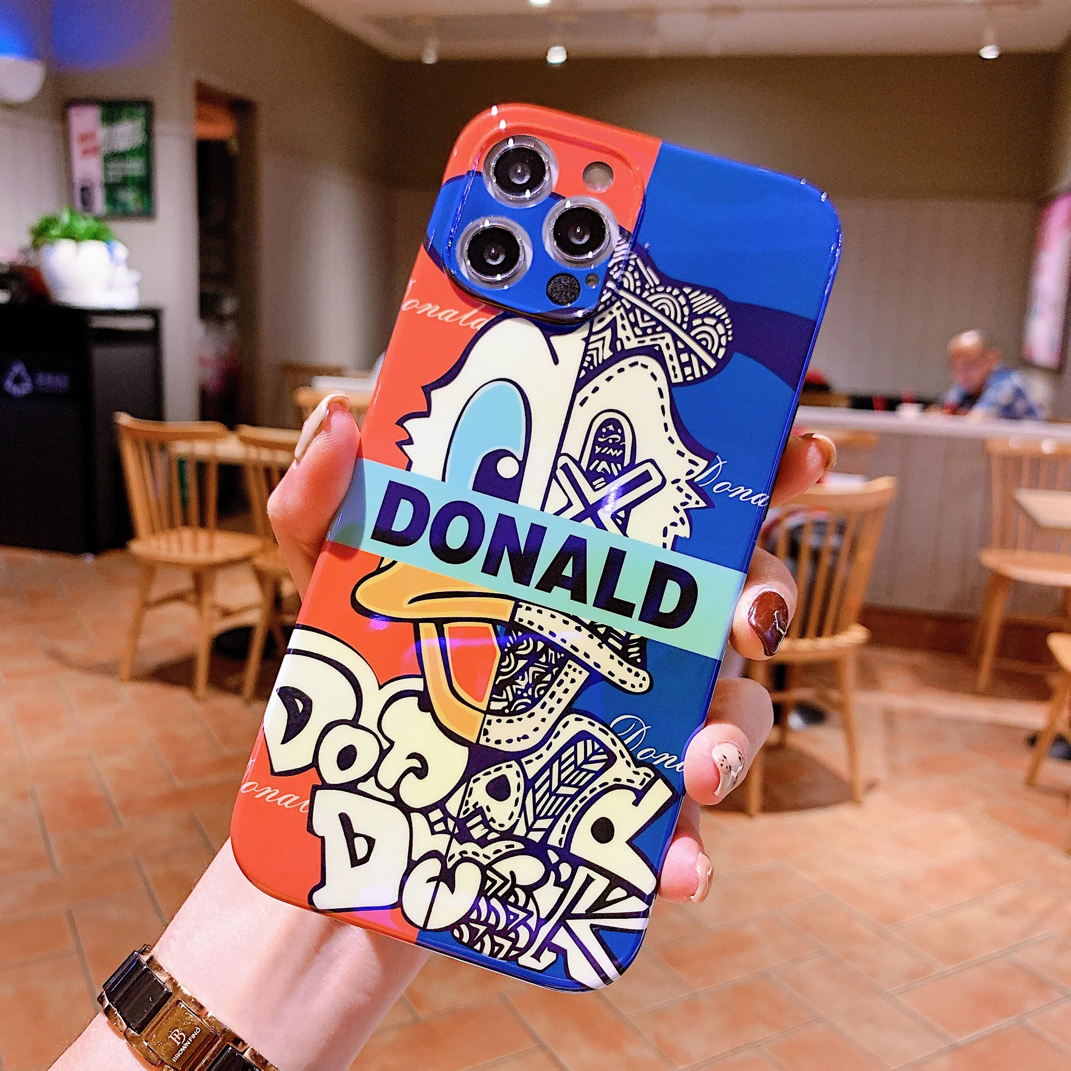 

Wholesale Anime Donald Mickey Blue Light IMD Phone Case For iPhone 13 Pro Max 8Plus XR XS Max SE2020 Back Cover Cartoon IMD Case